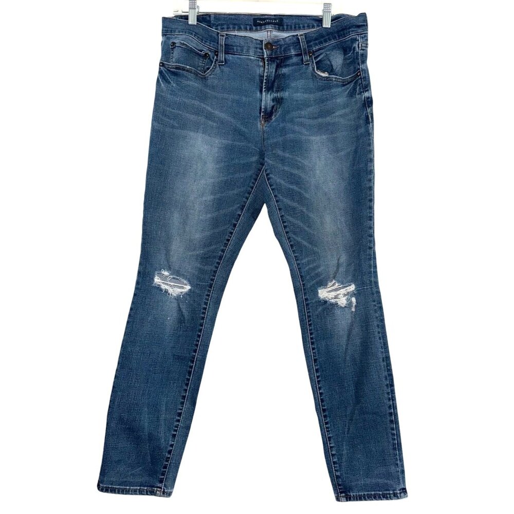 Aeropostale Mens Flex Effects Super Skinny Jeans Distressed Blue Denim 33x32